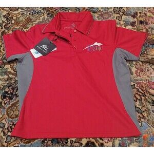 USHJA CoolMax Cool Max Stormtech Red Riding Horse Polo Shirt Women XS Petite